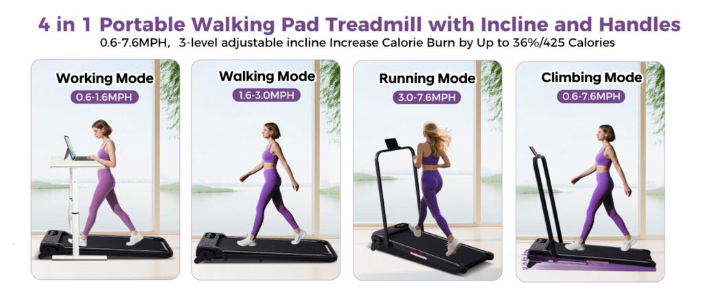 Kassadin walking pad for walk, run, incline, or desk mode