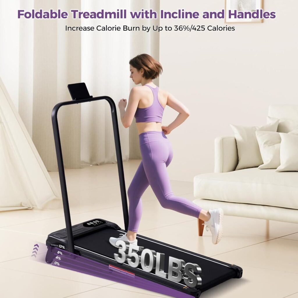 Kassadin Walking Pad with Handle Bar & Adjustable Incline