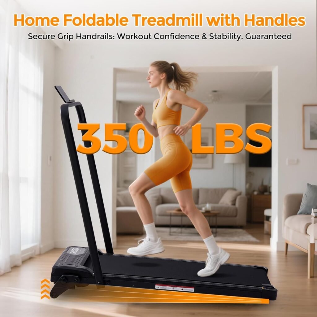 Kassadin folding walking pad treadmill with handle bar